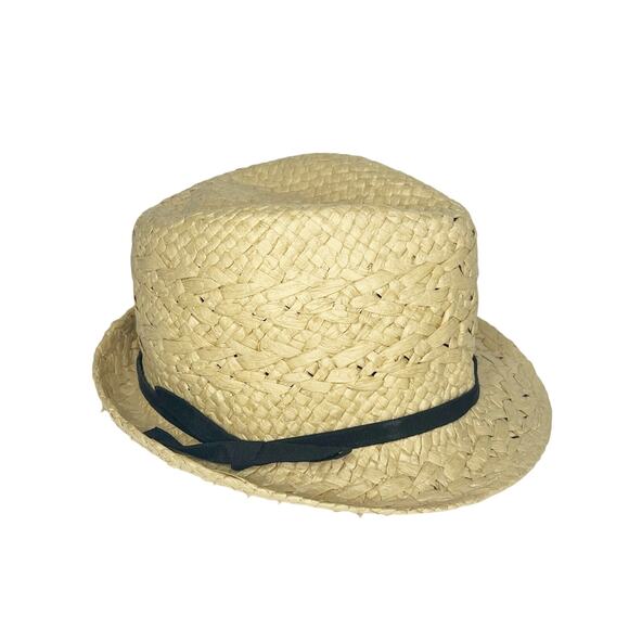 D&Y Paper Crochet Fedora Panama Hat Summer Beach Straw Hat with Ribbon Trim OS - Picture 1 of 6